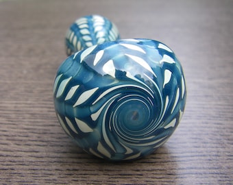 Small Peacock Blue Glass Pipe