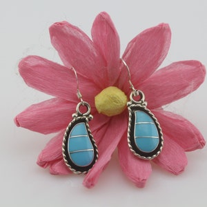 Handmade Turquoise Earrings by Zuni Pueblo Artist Susie Lawsayate