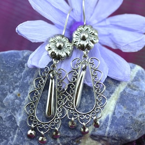 Handmade Flower Filigree Earrings by Award Winning Artist Carlos Ortega