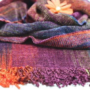Fair Trade Handwoven Chenille Scarf - 8&quot; x 68&quot;