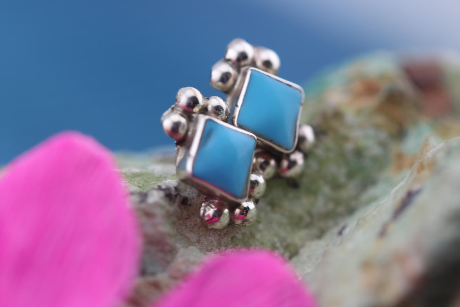 Native American Earrings Handmade by Zuni Pueblo Artist Fred
