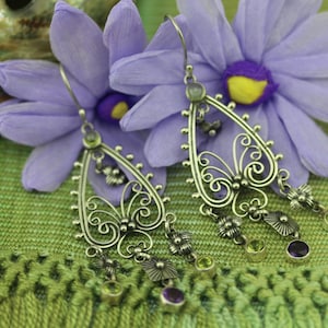 Handmade Gems & Filigree Earrings by Award Winning Artist Carlos Ortega