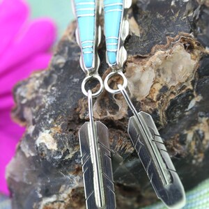 Handmade Turquoise Earrings by Zuni Pueblo Artist Johnson Pantean