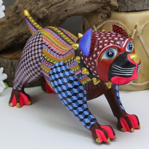 Bulldog &quot;Alebrije&quot; Hand Carved and Painted by Oscar and Josefina Carrillo