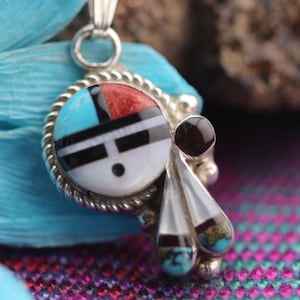 Handmade Pendant by Native American Zuni Pueblo Artist Ruth