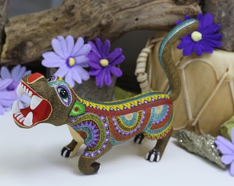 Jaguar "Alebrije" Hand Carved and Painted by Oscar Carillo