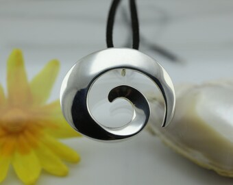 Contemporary Handmade Pendant in Sterling Silver