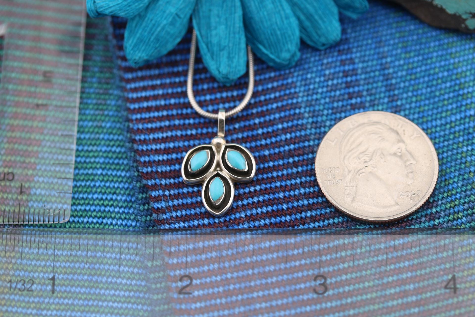 Handmade Turquoise Pendant by Native American Zuni Pueblo