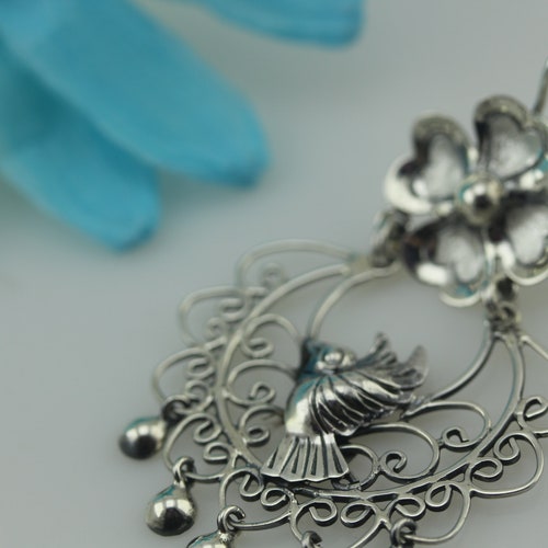Handmade Birds & Filigree Earrings by shops Award Winning Artist Carlos Ortega