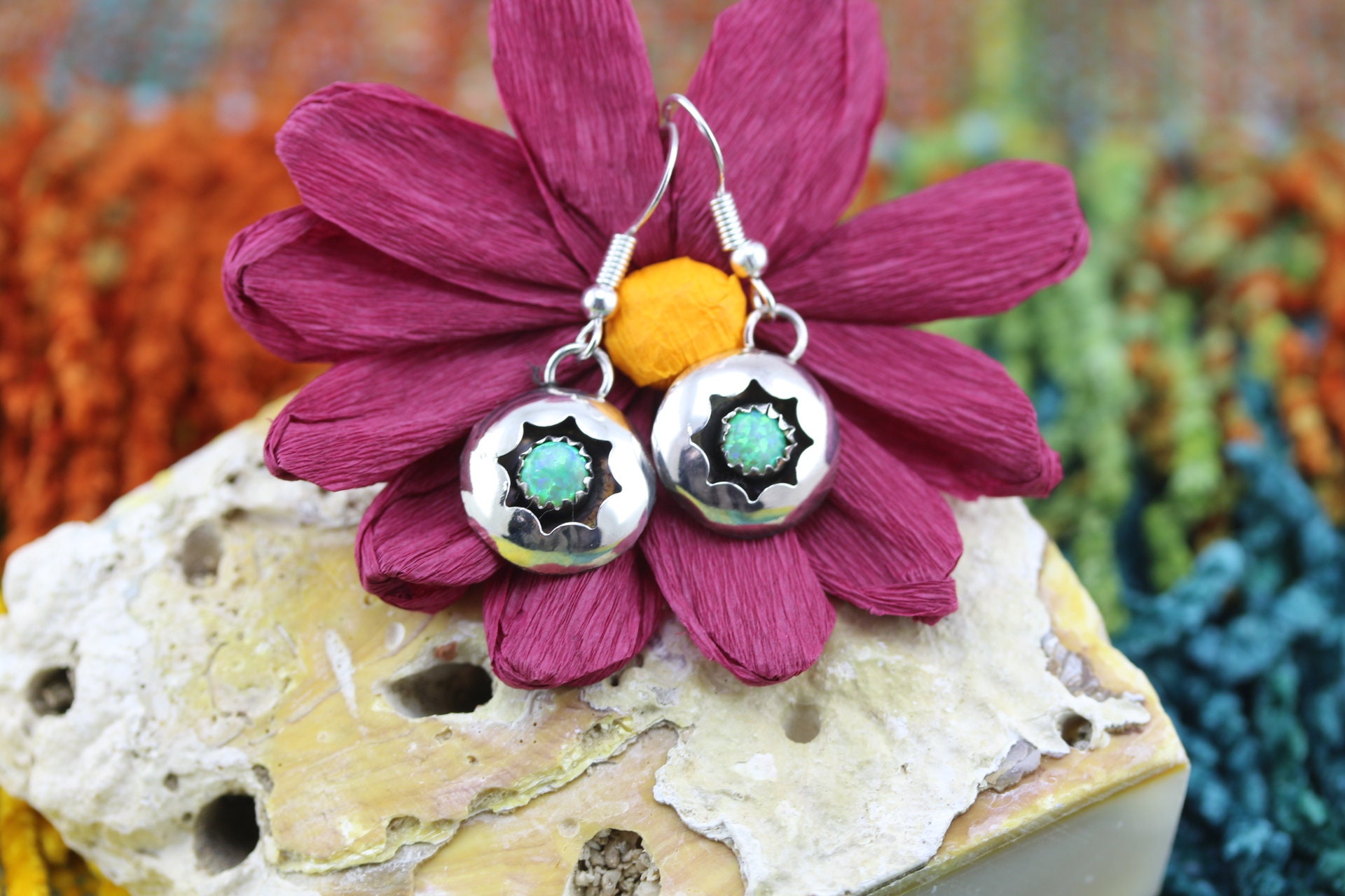 Native American Earrings Handmade by Navajo Artist Janice Spencer