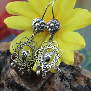 Handmade Filigree Bird Earrings by Award Winning Artist Carlos Ortega