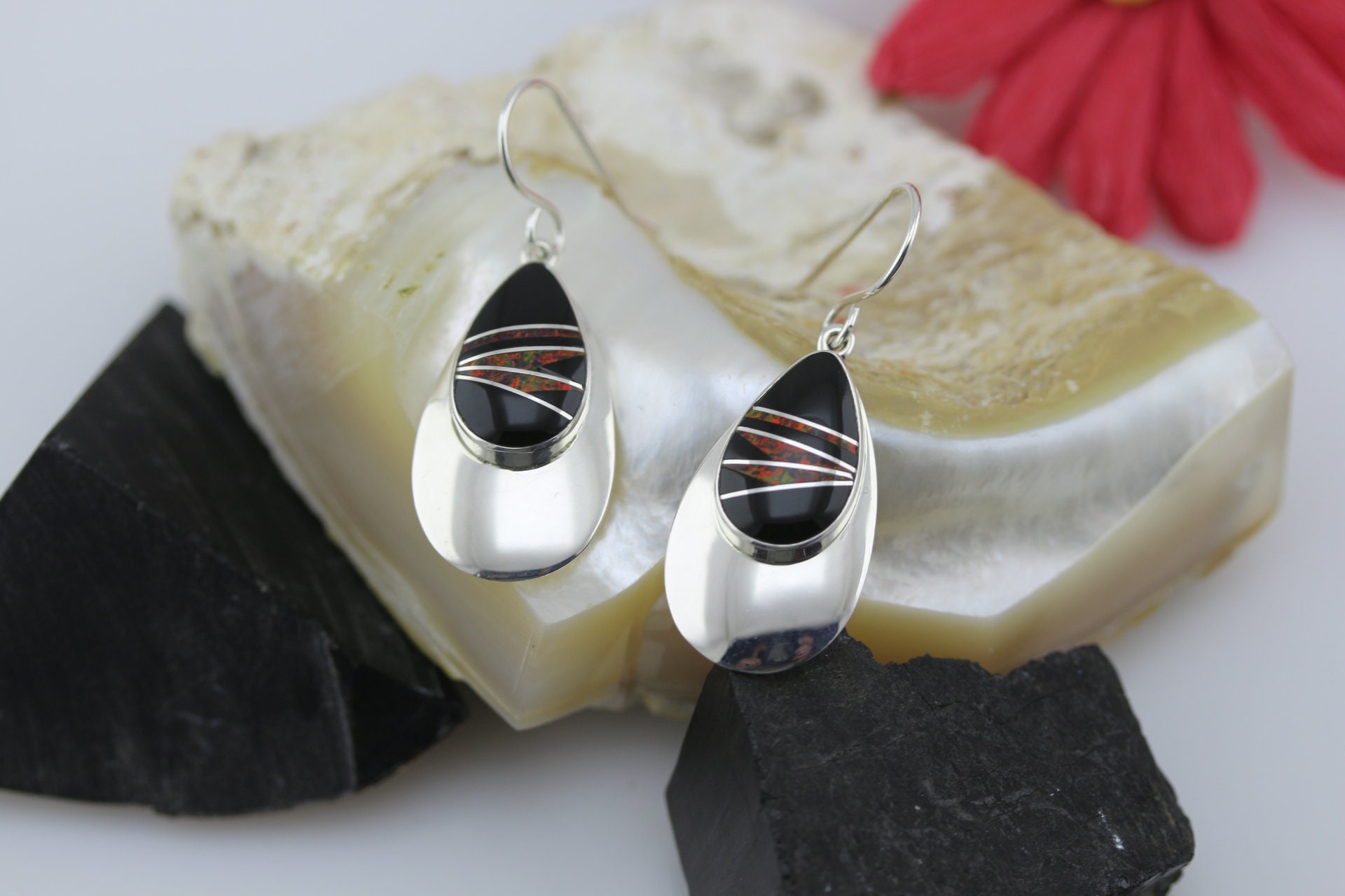 UK wholesale cheap Handmade Onyx Opal Native American Navajo