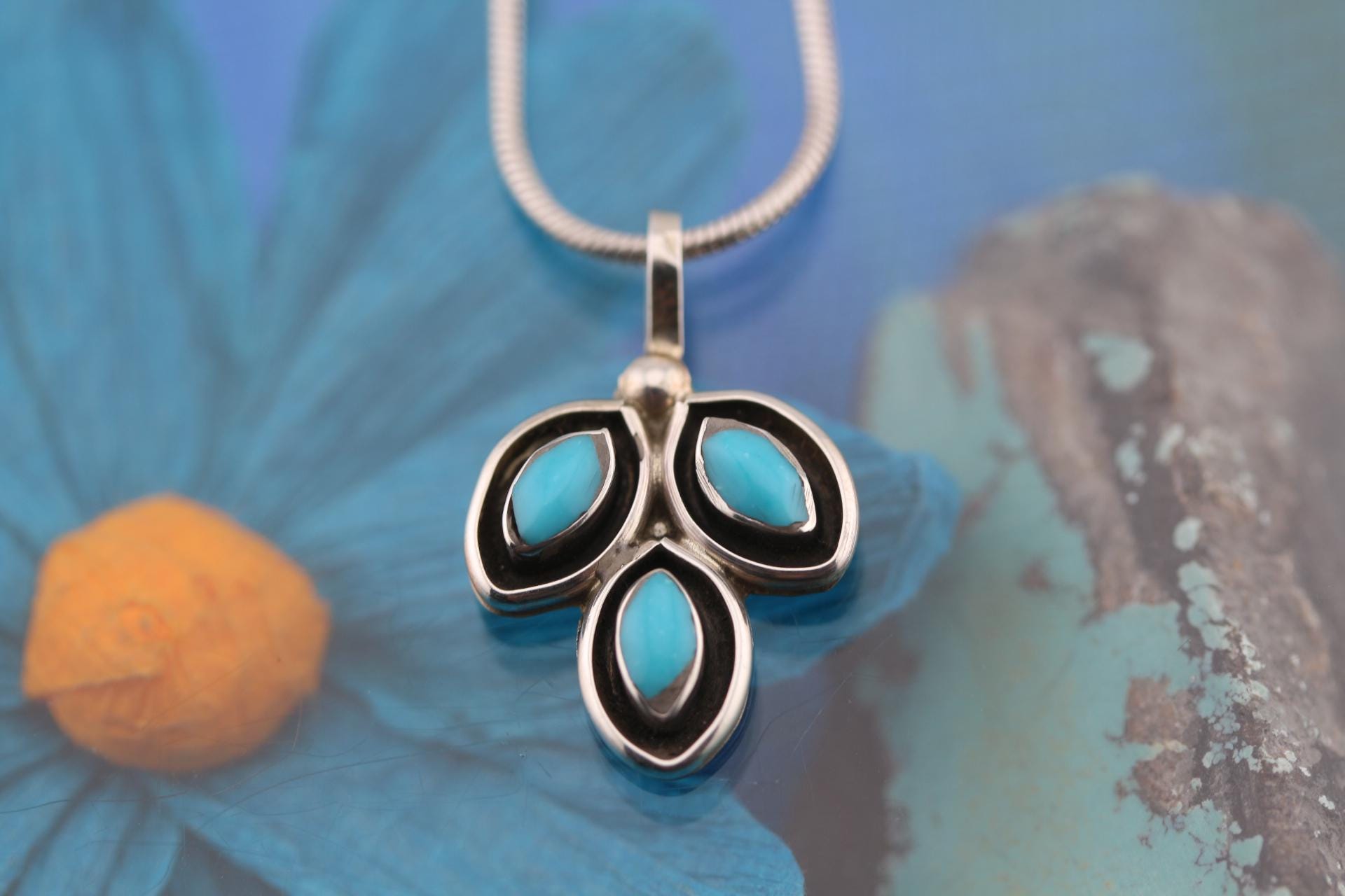 Handmade Turquoise Pendant by Native American Zuni Pueblo