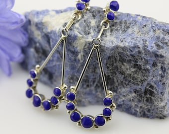 Lapislazuli Ohrringe der Zuni Pueblo Künstlerin Ema Eslalio