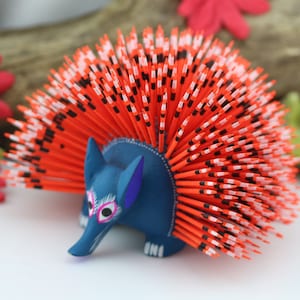 Porcupine &quot;Alebrije&quot; Hand Carved and Painted by Josefina & Oscar Carrillo