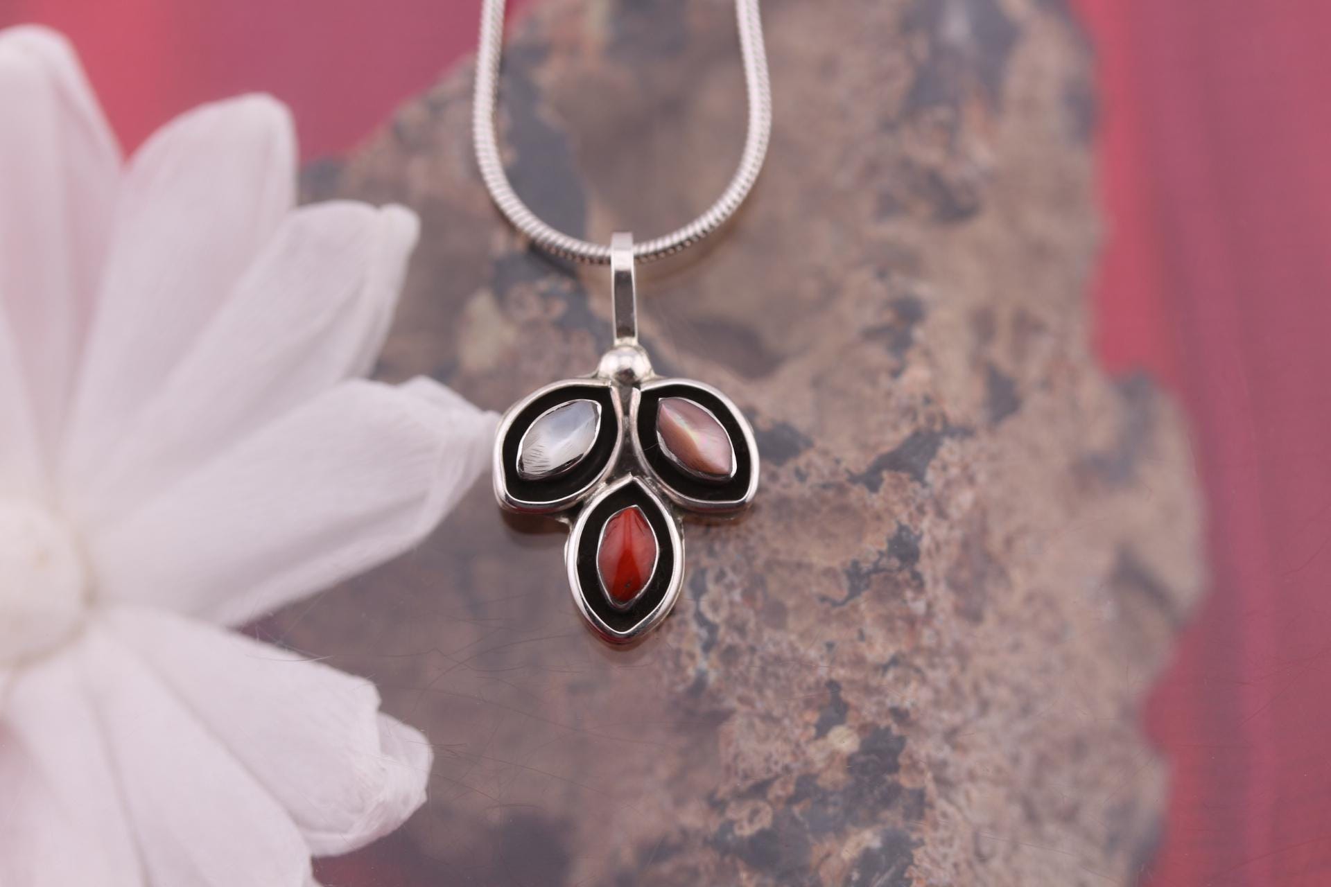 Handmade Pendant by Native American Zuni Pueblo Artist Fred