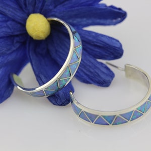 Handmade Opal Earrings by Zuni Pueblo Artist Joan Peina