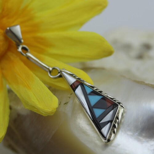 Multistone Handmade Earrings by Zuni Pueblo shops Artist