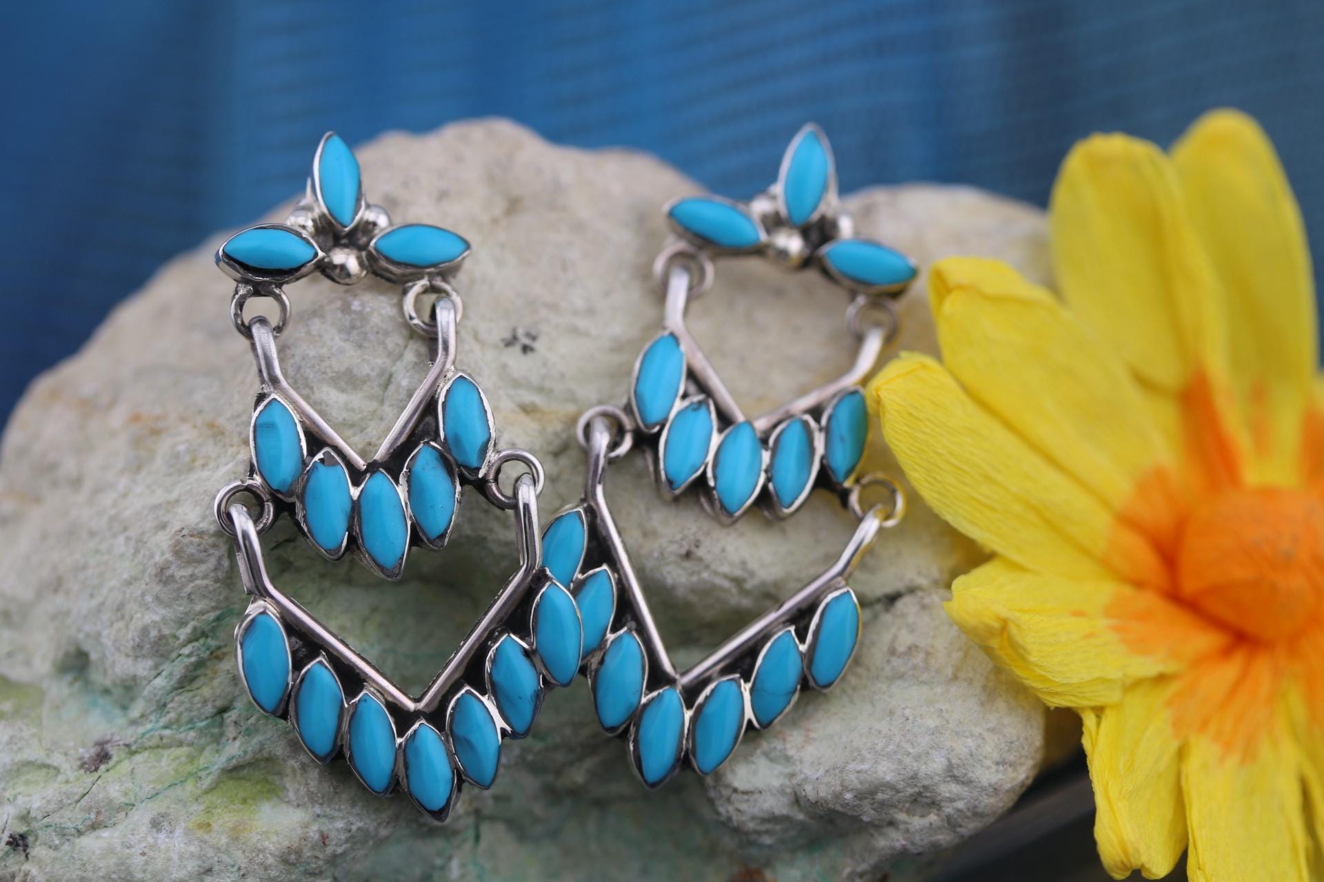 EOAです。Fred Cachini Zuni Vintage Native American ZUNI FRED CACHINI Diamond Turquoise