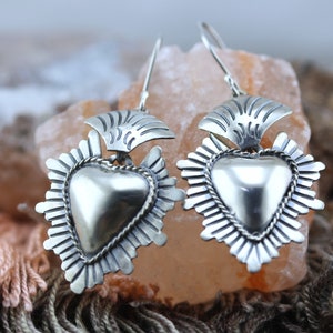 Handmade Sacred Heart Earrings by Award Winning Artist Carlos Ortega