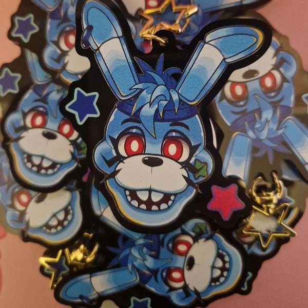 Five Nights at Freddy's - Glamrock Bonnie | Glamrock | Furry | Keyring | Charm | FNAF | Security Breach