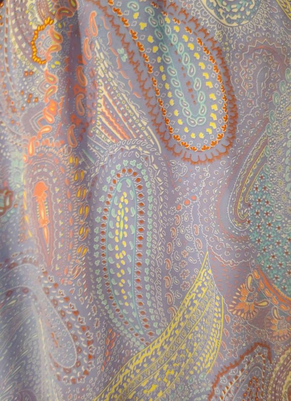 Women's vintage pastel paisley 1980s dress size m… - image 4