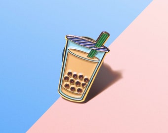 Bubble Tea Boba Pin - Smalto Lapel Pin