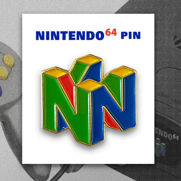 Nintendo 64 Retro Video Games Logo Pin— N64 90s gaming soft enamel pin