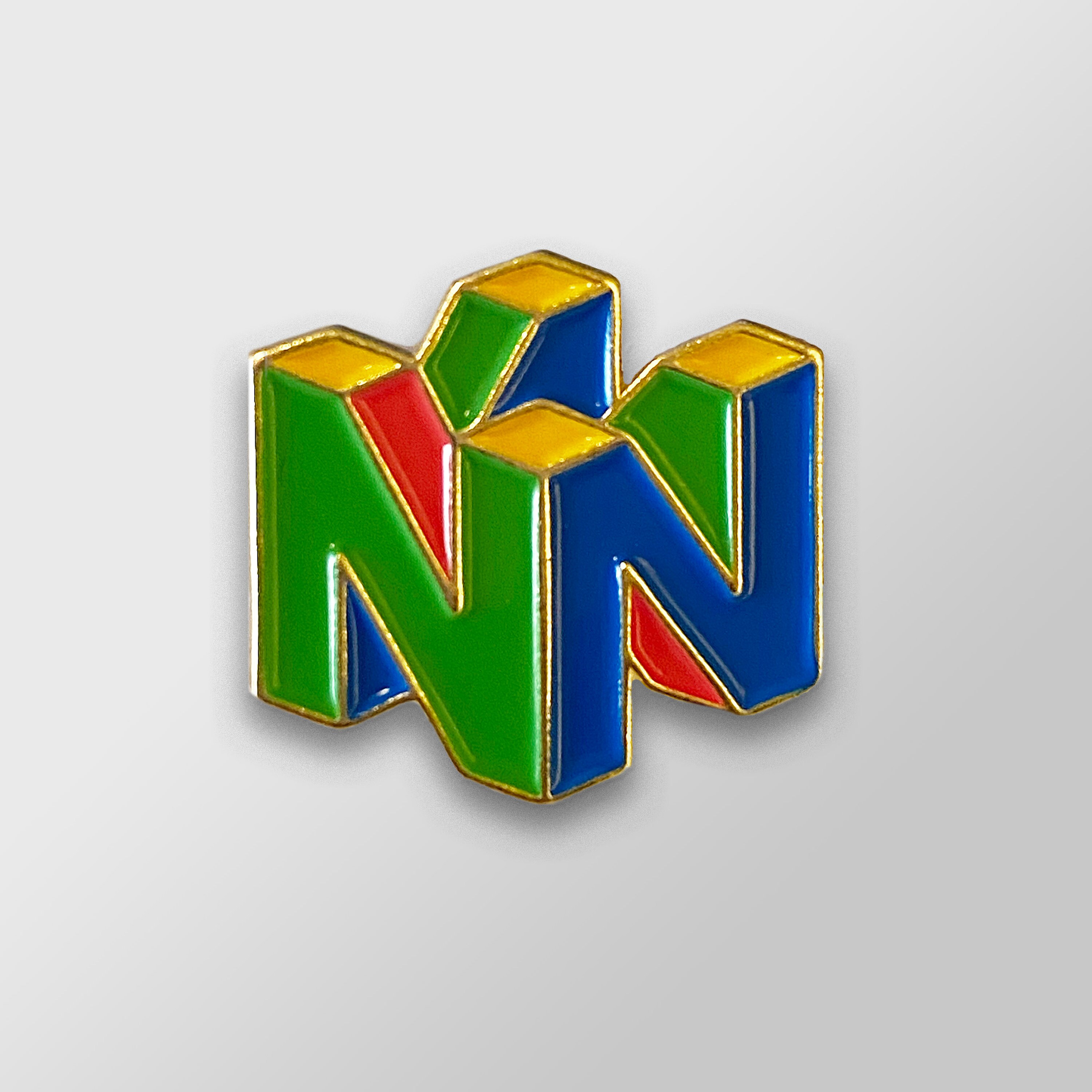 Nintendo 64 Retro Video Games Logo Pin— N64 90s gaming soft enamel
