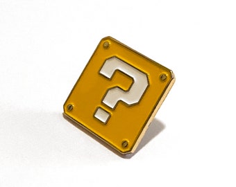 Super Mario Question Block — Retro Nintendo Gaming Enamel Pin