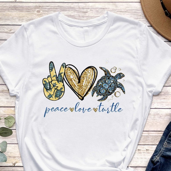 Peace Love Turtle Shirt, Turtle T-shirt, Birthday Shirt Girl Turtle, Turtle Things, Cute Turtle Shirt, Save the Turtles, Turtle Lovers Gift