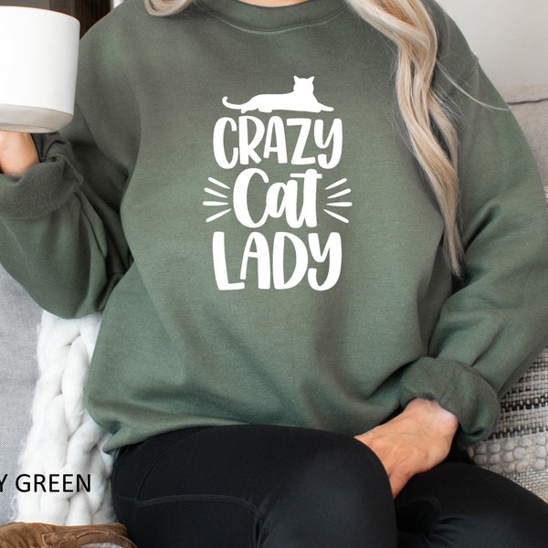 Crazy Cat Lady Script Sweatshirt, Cats Mom Crewneck Sweatshirt, Gift For Cat Lover, Animal Lover Life, Mother's Day Gift, Birthday Gift