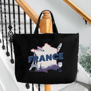 France Paris Tote Bag, Tote Bag for Paris Lovers, Birthday and Holiday Gifts, France Paris Souvenir, Paris Tote Bag, Eiffel Tower Tote Bag