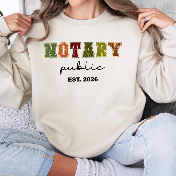 Camiseta personalizada de notario público, diseño de año estimado, sudadera profesional, regalo inmobiliario