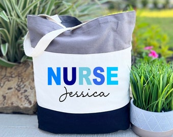 Customized Nurse Tote Bag, Nurse Week Gift Tote Bag, Custom Name Gift Bag For Nurse, Nurse Gift Tote Bag, Personalized Nurse Bag, Nurse Gift
