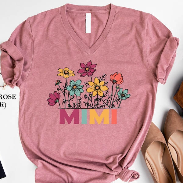 Mimi Floral Shirt, Mother's Day Gift, Cute Womens Tee, Mother's Day Gift, Mimi Shirt, Mimi Groovy Shirt, Vintage Grandma Shirt, Trendy Shirt