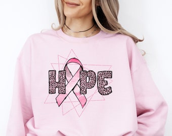 Cancer Hope Sweatshirt, Cancer Gifts, Hope Pink Ribbon Sweatshirt, Cancer Warrior Sweatshirt, Cancer Support Hoodie, Breast Cancer Hoodie