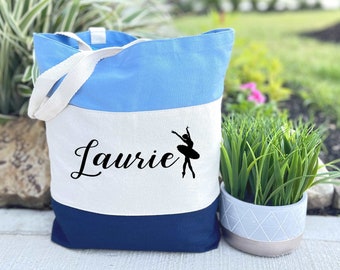 Ballet Tote Bag, Ballet Bag for Girls, Ballet Bag Personalized, Ballet Bag for Women, Ballet Tote Bag Gift, Women Gift, Cotton Canvas Tote