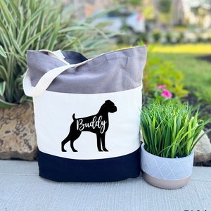 Boxer Tote Bag, Canvas Bag Gift For Women, Boxer Dog Bag for Mom, Dog Lovers, Cute Dog Bag, Dog Bag Gift For Friends, Gift For Boxer Owners