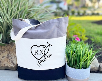 Custom Nurse Tote Bag, Personalized Nurse Tote Bag, Best Nurse Bag, New Nurse Gift, Nursing Tote Bag, Registered Nurse RN Icu,Women Gift Bag