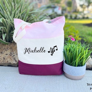Music Tote Bag, Music bag Personalized, Piano Lesson Bag, Music Gifts Personalized, Music gifts, Custom Tote, Personalized Tote Bag