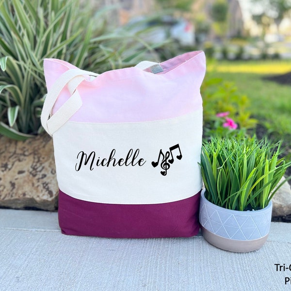 Music Tote Bag, Music bag Personalized, Piano Lesson Bag, Music Gifts Personalized, Music gifts, Custom Tote, Personalized Tote Bag