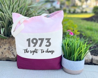 Pro Choice Tote Bag, 1973 Canvas Bag, Feminist Bag, Gift for Activists, My Body My Choice Tote Bag, Reproductive Rights, Women Rights Gift