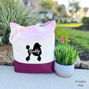 Customized Poodle Tote Bag, Gift for Poodle Owner, Dog Lover Gift, Tote Bag Gift, Poodle Mom Gift, Dog Owners Gift Bag,Christmas Poodle Gift
