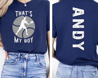 Custom Tennis Mom Shirt, Thats My Boy Tee, Personalized Name Apparel, Tennis Player Gift