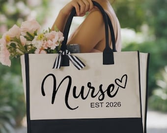 Custom Nurse Tote Bag, Nurse Appreciation Gift, Personalized Nurse Tote Bag, Nursing Student Gift, Nurse Est 2026 Tote Bag, Nurse Gift