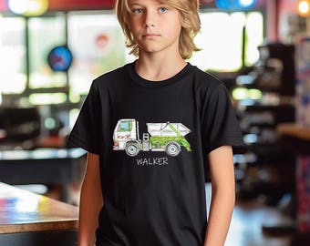 Personalized Garbage Truck Toddler Shirt, Custom Trash Truck Kids Name Shirt, Garbage Day, Garbage Kids Shirt, Kids Birthday Shirt