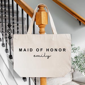 Custom Bride Tote Bag, Bridal Party Tote, Bridesmaid Gifts, Maid Of Honor Tote, Bachelorette Party Bags, Wedding Gift Bags, Honeymoon Tote