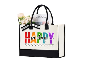 Happy Pi Day Tote Bag, Pi Day Tote Bag,Cute Pi Day Gift Bag, Pi Symbol Tote Bag, Math Teacher Bag,Gift For Math Teacher,Pi Day Gift Tote Bag