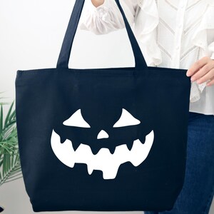 Halloween Tote Bag, Scary Pumpkin Tote Bag, Fall Pumpkin Face Tote Bag, Spooky Halloween Gift Bag, Spooky Tote Bag, Trick or Treat Tote Bag